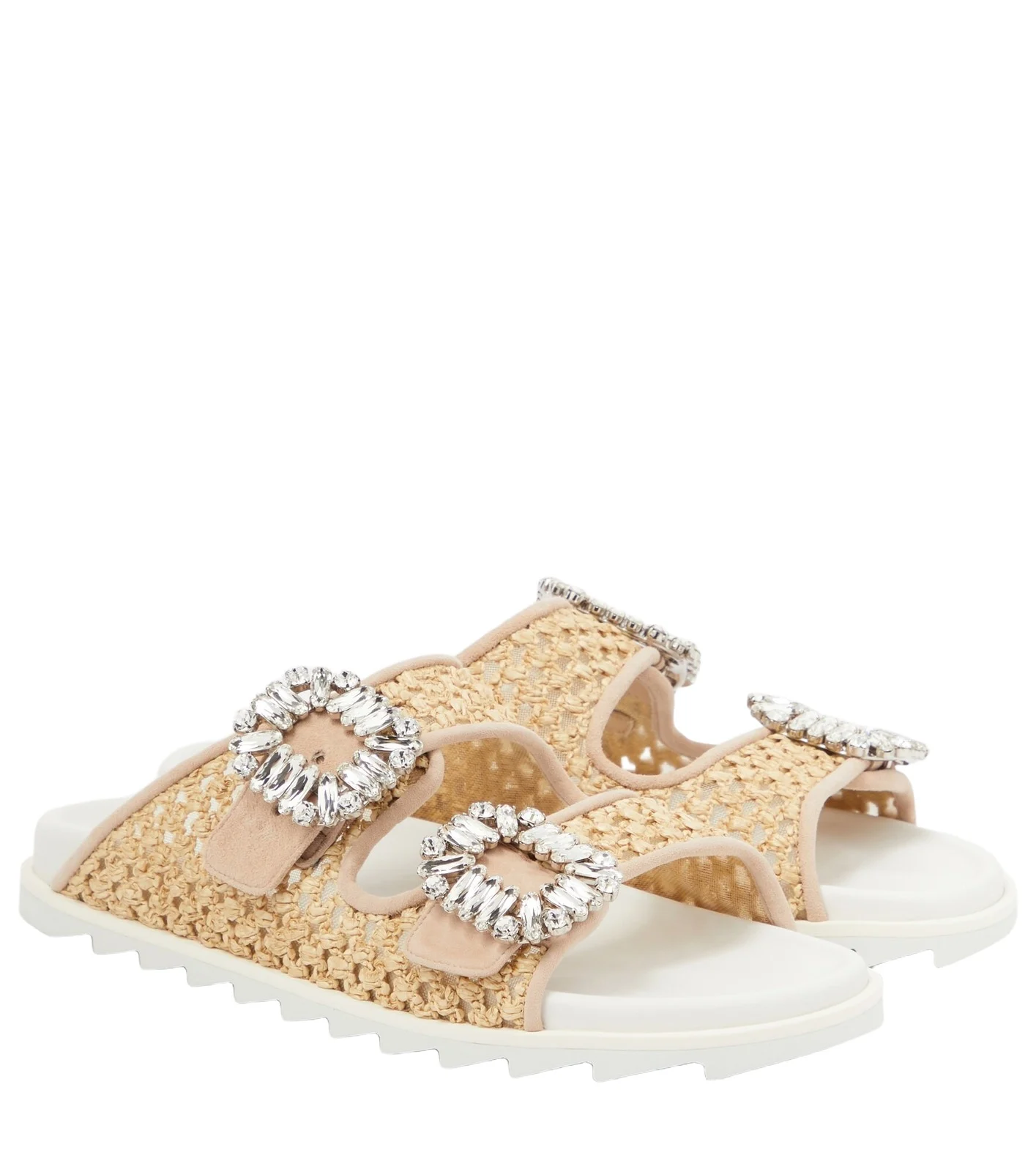 Slidy Viv' embellished raffia sandals