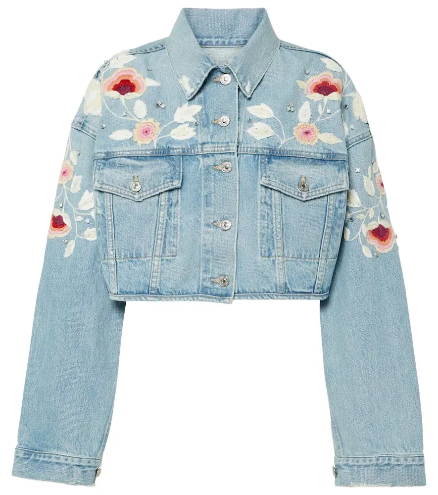 Citizens of Humanity Lena embroidered cropped denim jacket | Image 1 Citizens of Humanity Lena embroidered cropped denim jacket | Image 1
