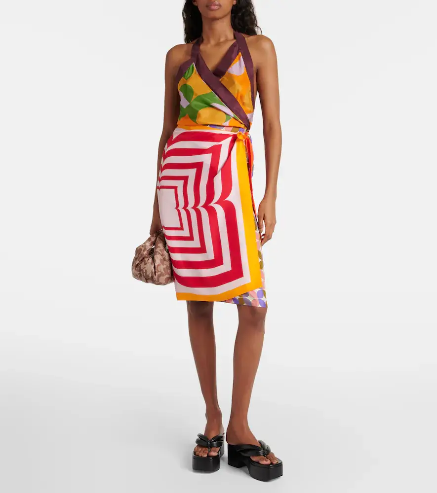 Dries Van Noten Printed halterneck silk pongee top | Thumbnail 2