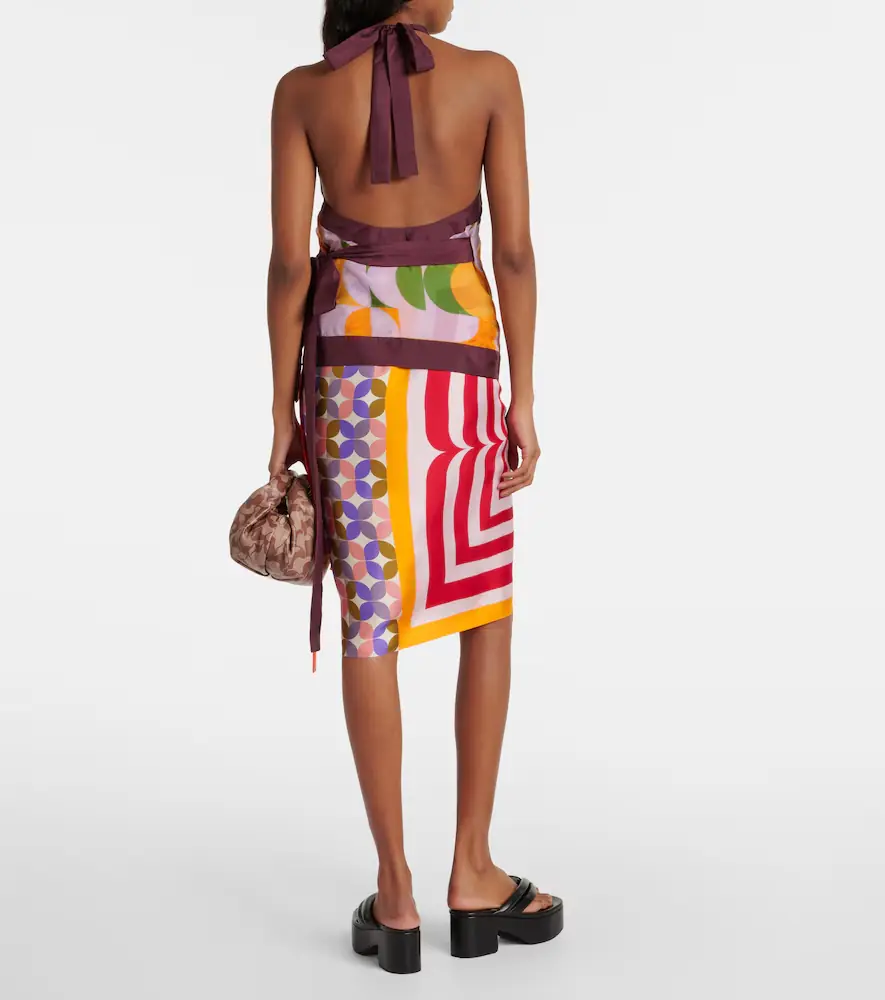 Dries Van Noten Printed halterneck silk pongee top | Thumbnail 4