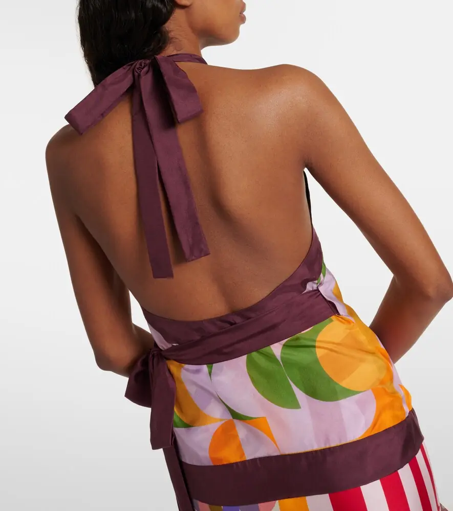 Dries Van Noten Printed halterneck silk pongee top | Thumbnail 5