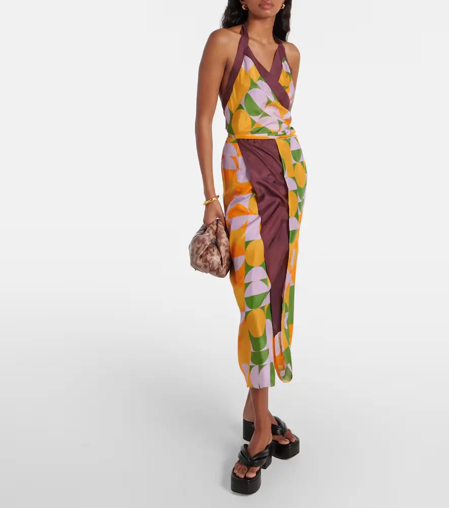 Dries Van Noten Printed halterneck silk pongee top | Thumbnail 7