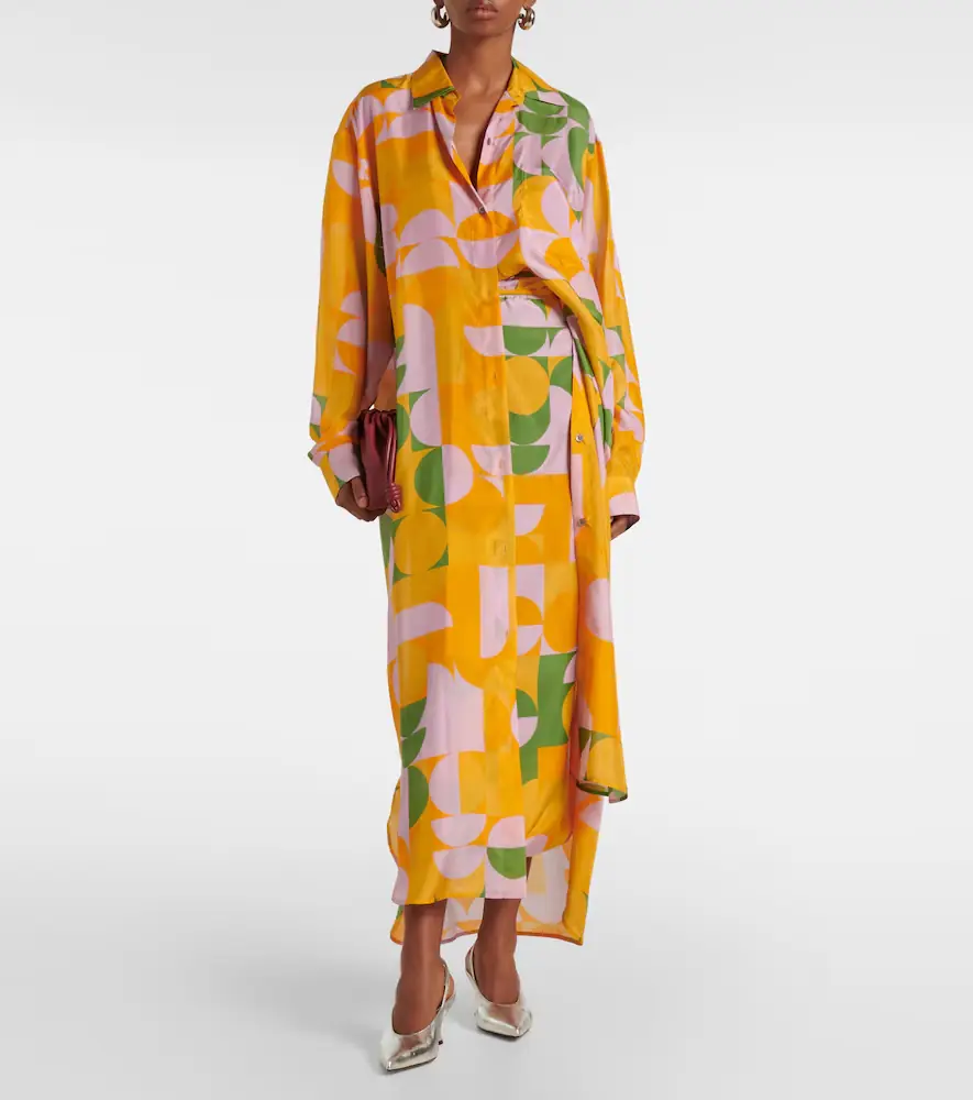 Dries Van Noten Printed silk pongee shirt dress | Thumbnail 4