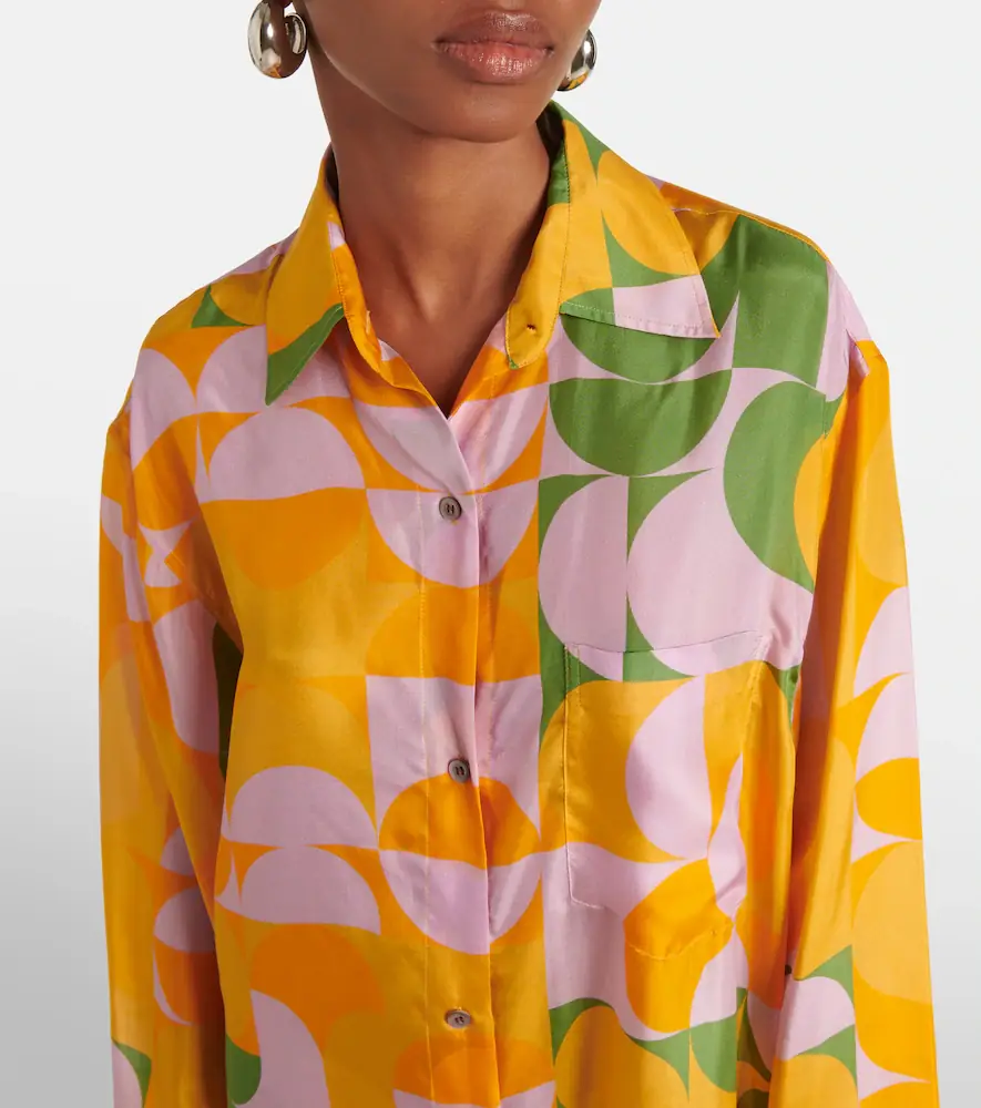 Dries Van Noten Printed silk pongee shirt dress | Thumbnail 7