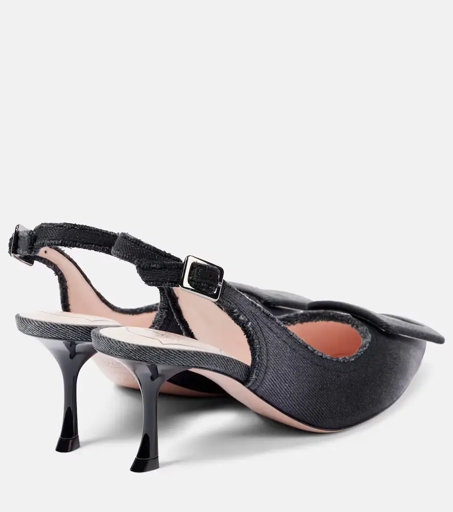 Roger Vivier Fringed denim slingback pumps | Thumbnail 5 Roger Vivier Fringed denim slingback pumps | Thumbnail 5