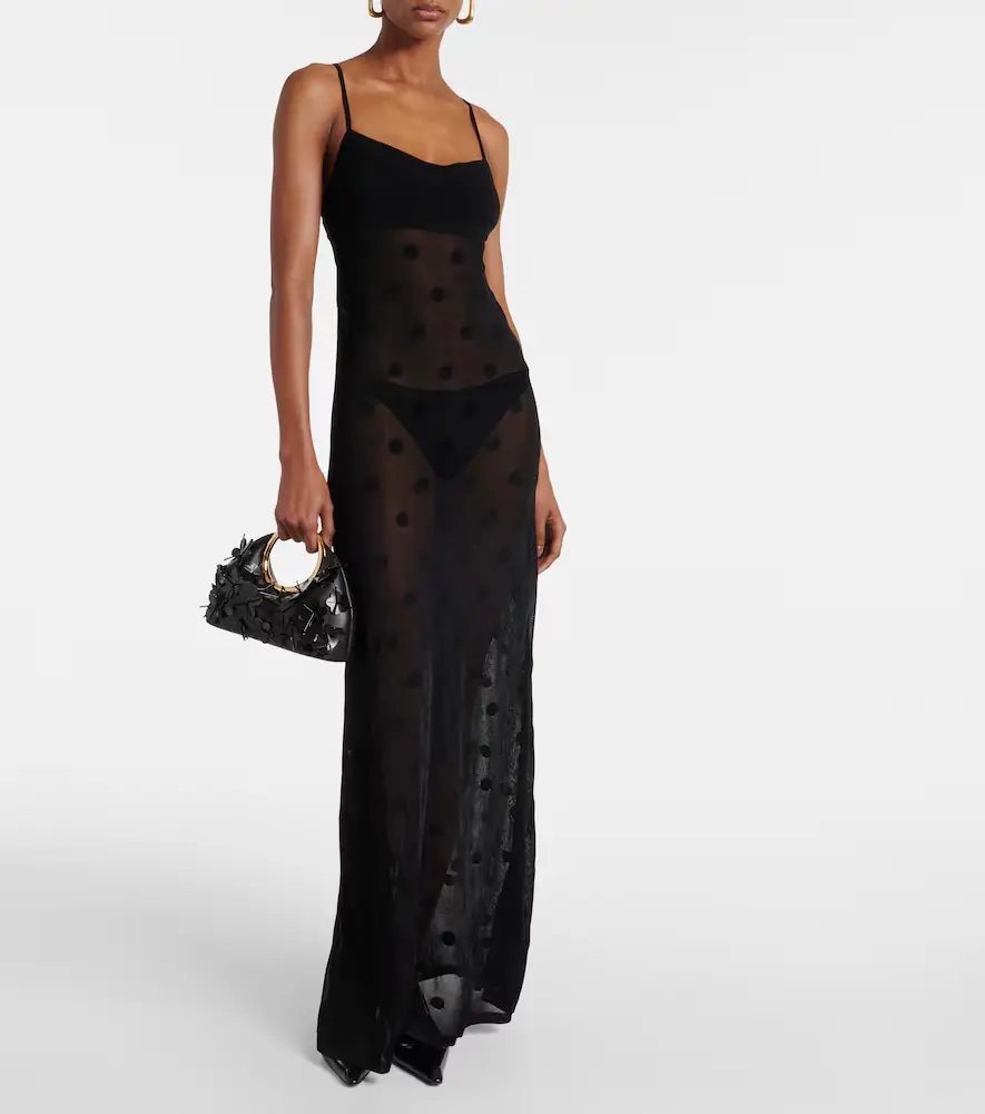 Jacquemus La Robe Maille Puntini polka-dot mesh gown | Thumbnail 4