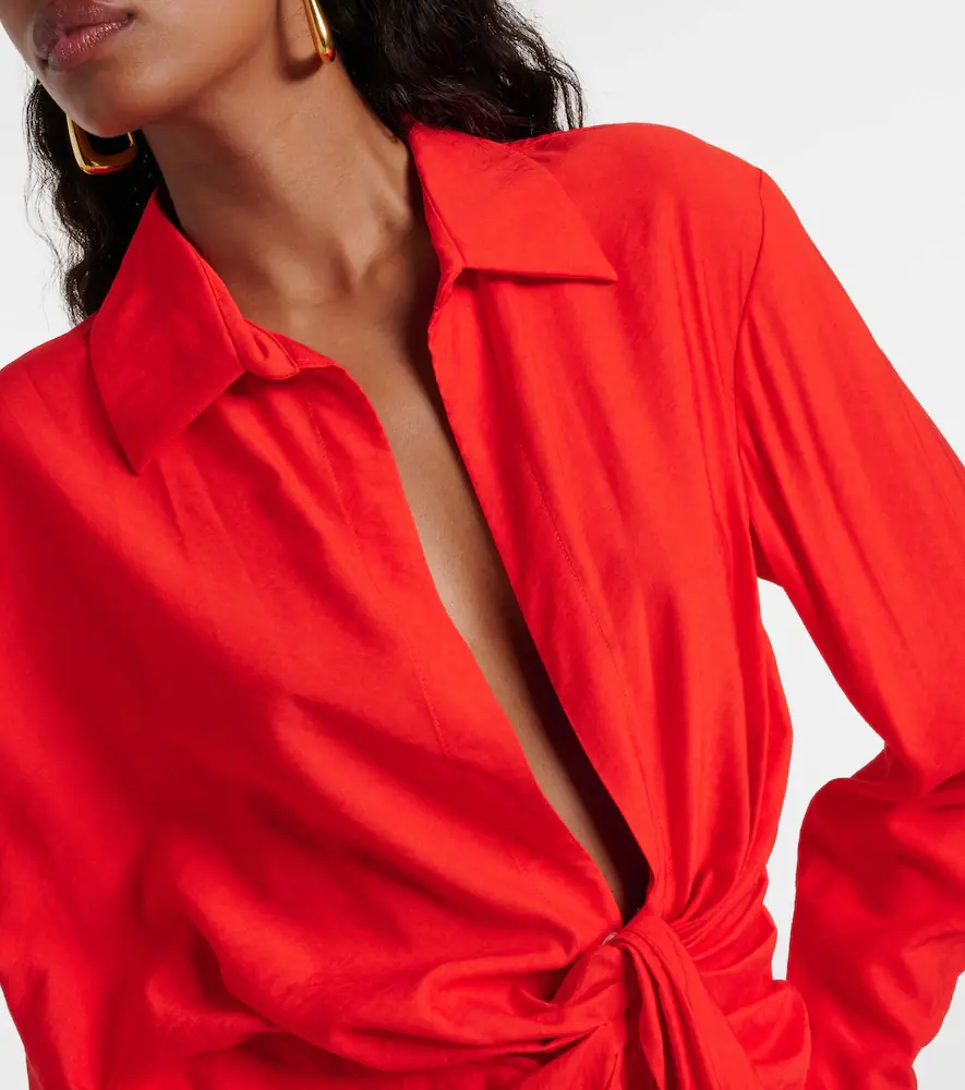 Jacquemus La Robe Bahia draped shirt dress | Thumbnail 2 Jacquemus La Robe Bahia draped shirt dress | Thumbnail 2