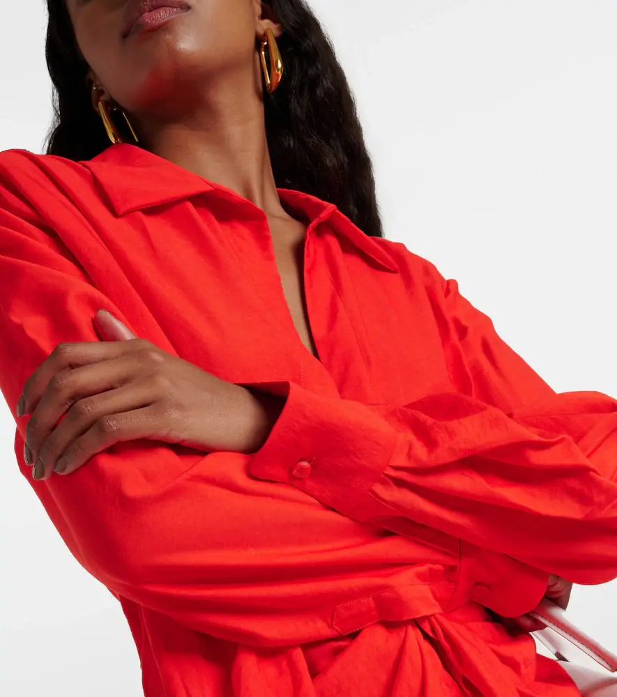 Jacquemus La Robe Bahia draped shirt dress | Thumbnail 4 Jacquemus La Robe Bahia draped shirt dress | Thumbnail 4