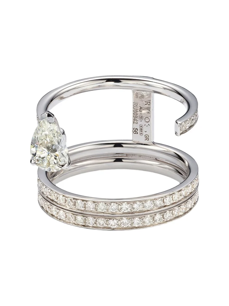 Serti Sur Vide 18kt white gold ring with diamonds