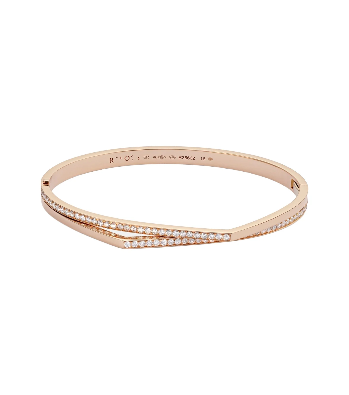 Antifer 18kt rose gold bangle with diamonds