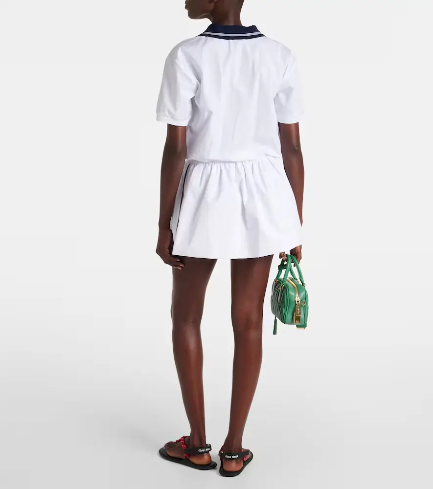 Miu Miu Logo cotton polo dress | Thumbnail 3 Miu Miu Logo cotton polo dress | Thumbnail 3