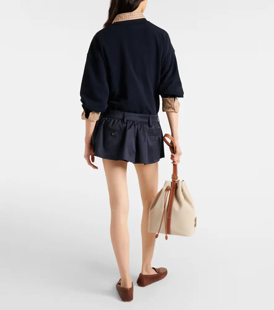 Miu Miu Pleated cotton canvas miniskirt | Thumbnail 4 Miu Miu Pleated cotton canvas miniskirt | Thumbnail 4