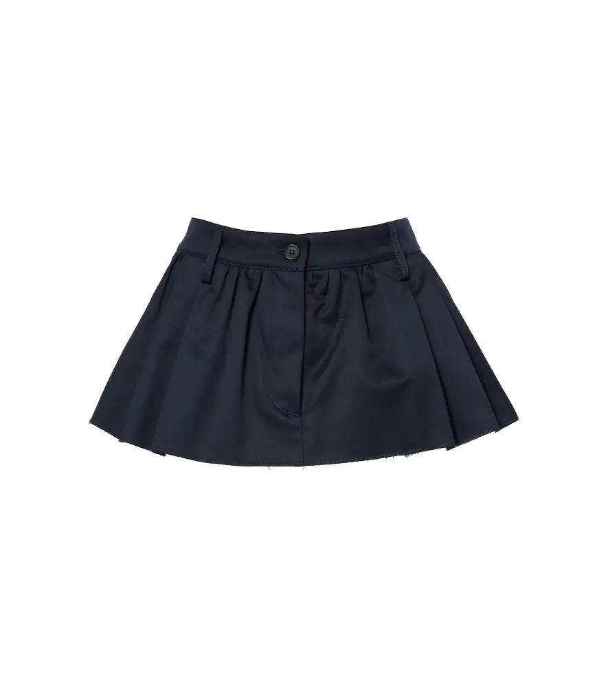 Pleated cotton canvas miniskirt Pleated cotton canvas miniskirt