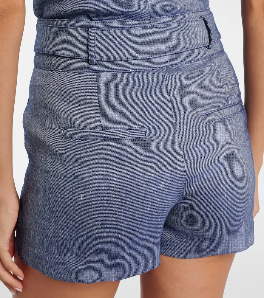 Veronica Beard Runo high-rise linen-blend shorts | Thumbnail 4 Veronica Beard Runo high-rise linen-blend shorts | Thumbnail 4