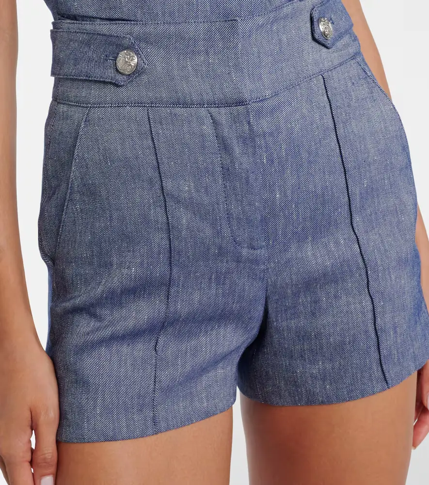 Veronica Beard Runo high-rise linen-blend shorts | Thumbnail 5 Veronica Beard Runo high-rise linen-blend shorts | Thumbnail 5