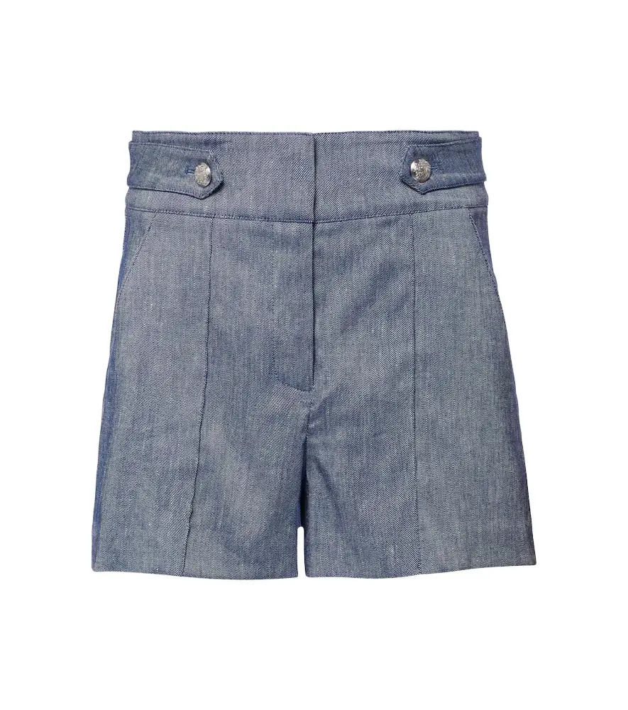 Veronica Beard Runo high-rise linen-blend shorts