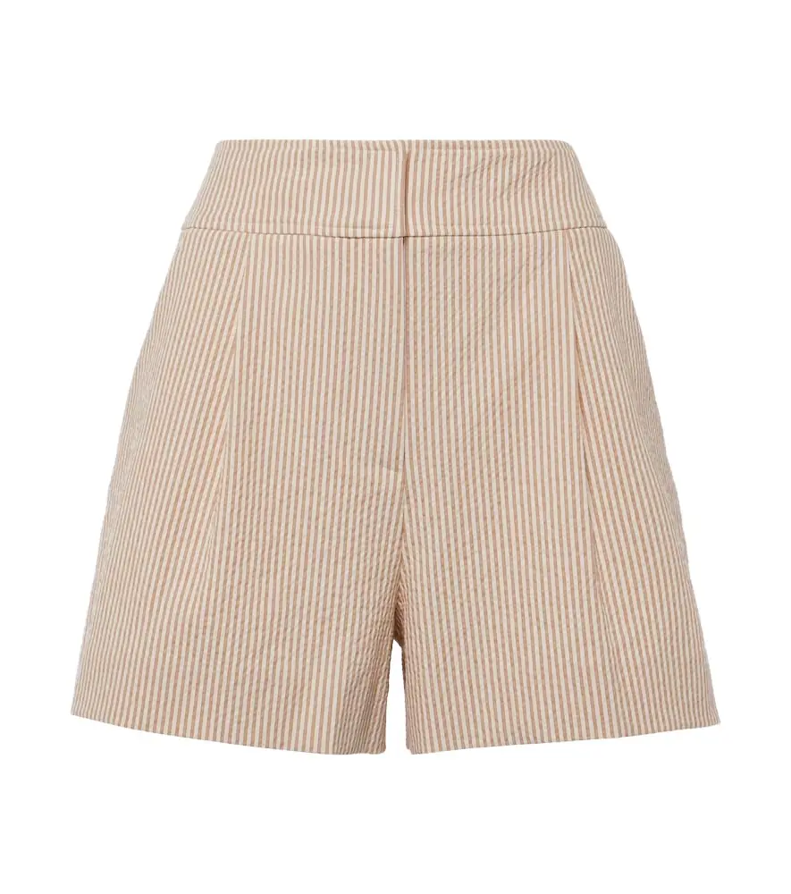 Veronica Beard Haina high-rise cotton seersucker shorts | Image 1 Veronica Beard Haina high-rise cotton seersucker shorts | Image 1