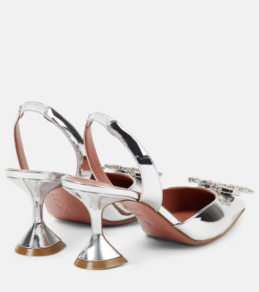 Amina Muaddi Begum 70 mirrored leather slingback pumps | Thumbnail 2 Amina Muaddi Begum 70 mirrored leather slingback pumps | Thumbnail 2