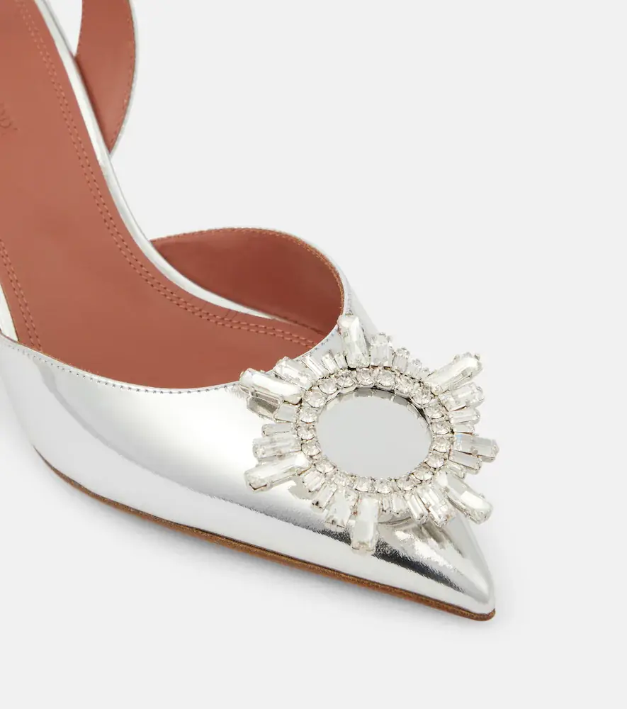 Amina Muaddi Begum 70 mirrored leather slingback pumps | Thumbnail 3 Amina Muaddi Begum 70 mirrored leather slingback pumps | Thumbnail 3