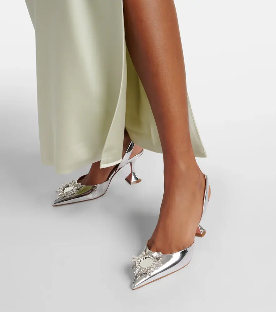 Amina Muaddi Begum 70 mirrored leather slingback pumps | Thumbnail 6 Amina Muaddi Begum 70 mirrored leather slingback pumps | Thumbnail 6