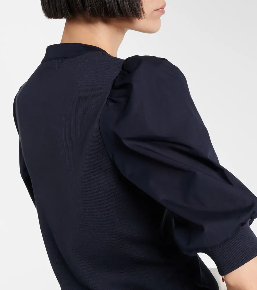 Veronica Beard Coralee puff-sleeve cotton-blend top | Thumbnail 3