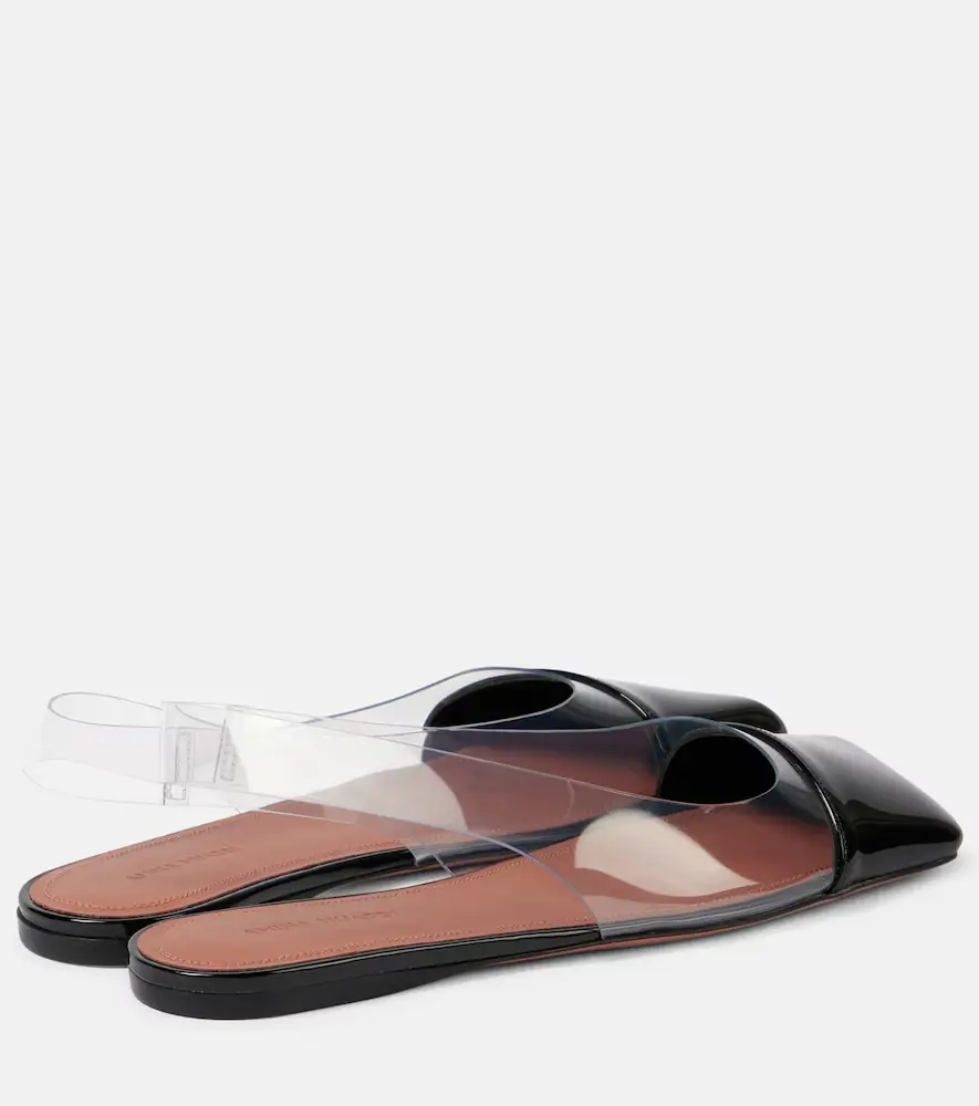 Amina Muaddi Ane Glass PVC and patent leather slingback flats | Thumbnail 2 Amina Muaddi Ane Glass PVC and patent leather slingback flats | Thumbnail 2