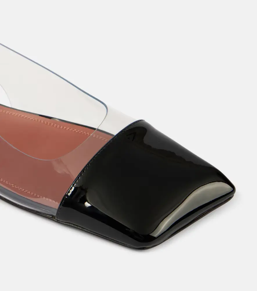 Amina Muaddi Ane Glass PVC and patent leather slingback flats | Thumbnail 3 Amina Muaddi Ane Glass PVC and patent leather slingback flats | Thumbnail 3