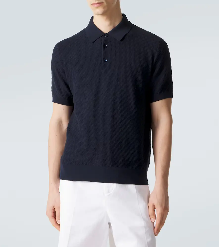 Brioni Cotton, silk, and cashmere polo shirt | Thumbnail 4