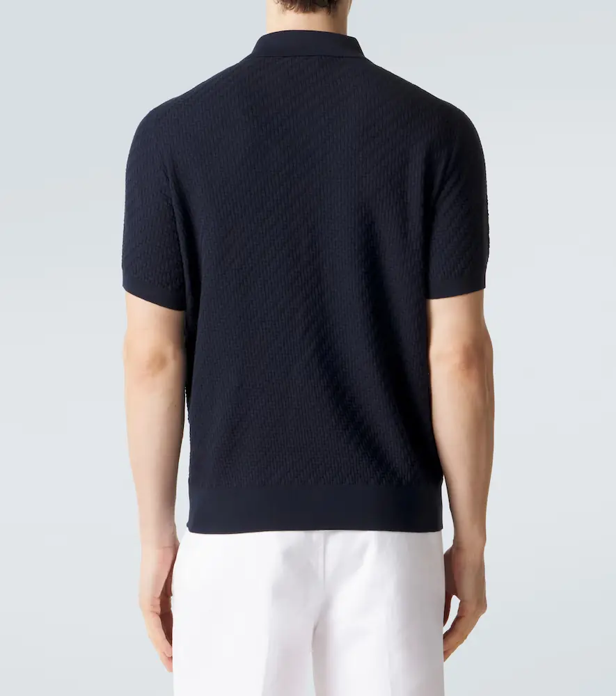 Brioni Cotton, silk, and cashmere polo shirt | Thumbnail 6
