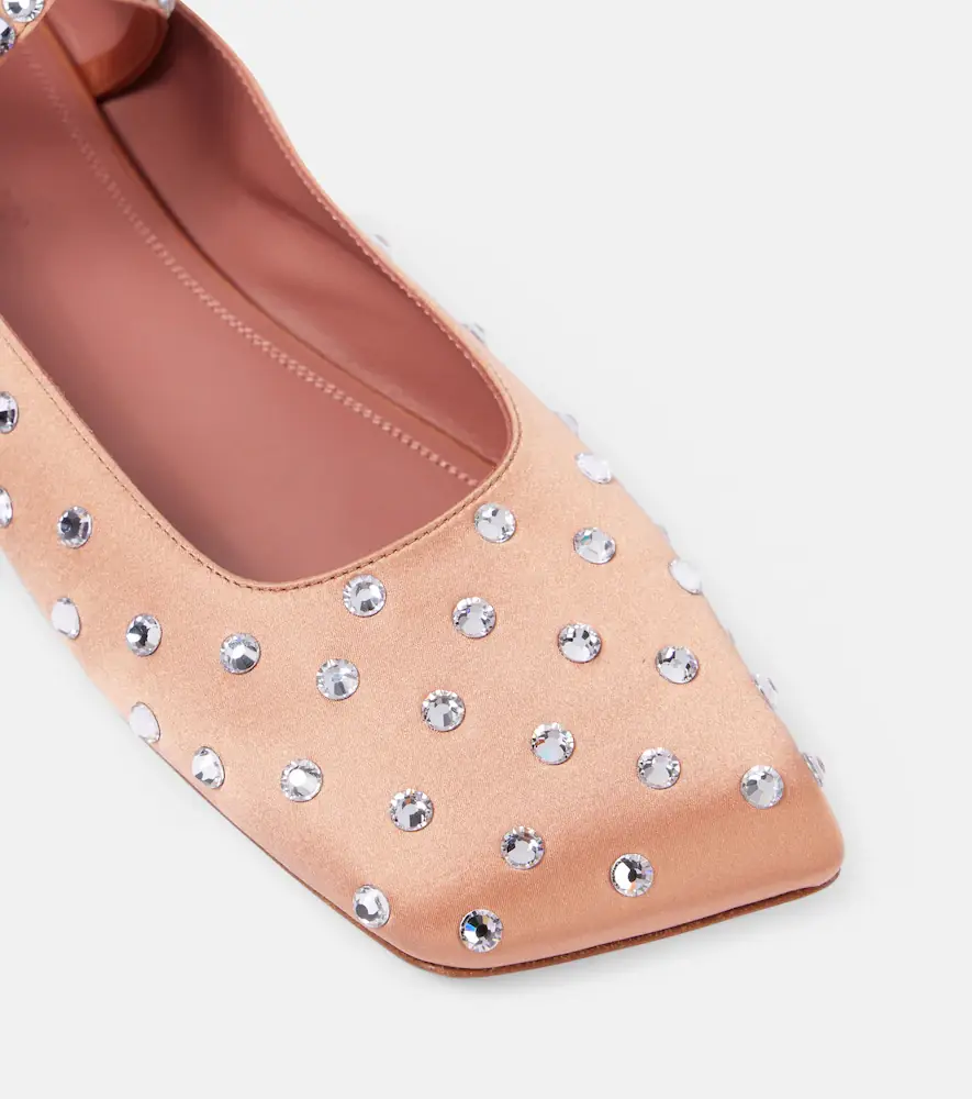 Amina Muaddi Ane crystal-embellished satin ballet flats | Thumbnail 3 Amina Muaddi Ane crystal-embellished satin ballet flats | Thumbnail 3