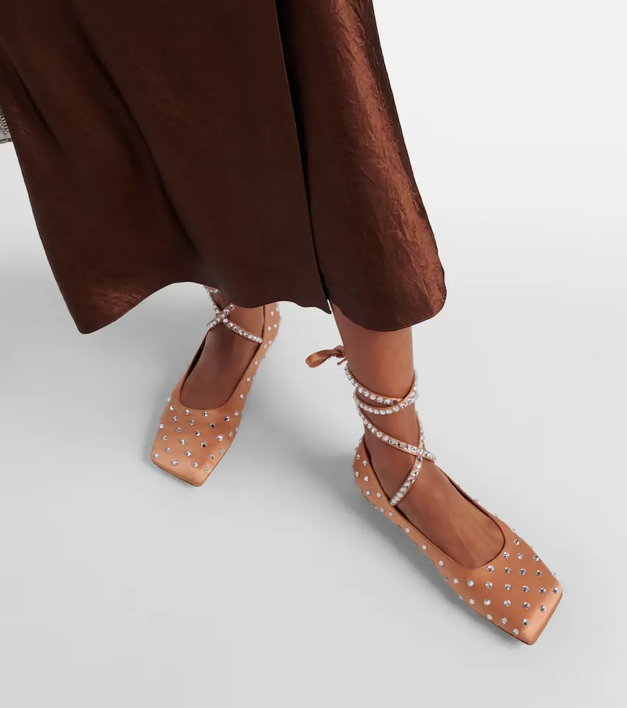 Amina Muaddi Ane crystal-embellished satin ballet flats | Thumbnail 7 Amina Muaddi Ane crystal-embellished satin ballet flats | Thumbnail 7