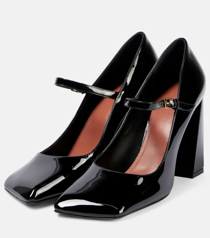 Amina Muaddi Charlotte 95 patent leather Mary Jane pumps | Thumbnail 3 Amina Muaddi Charlotte 95 patent leather Mary Jane pumps | Thumbnail 3