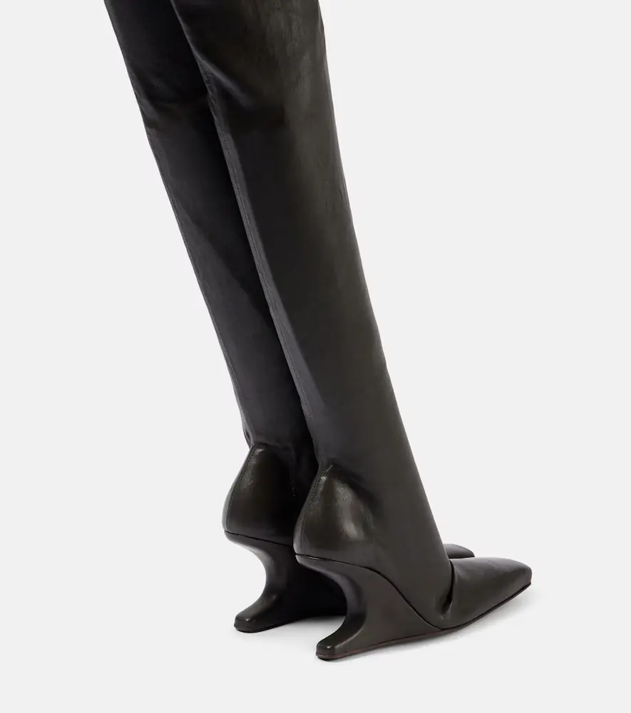 Rick Owens Cantilever leather over-the-knee boots | Thumbnail 4