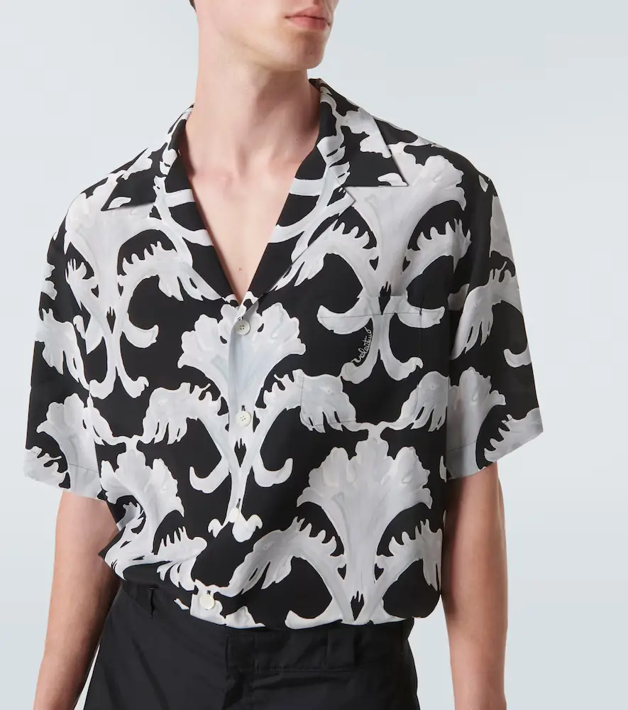 Valentino Garavani Printed silk bowling shirt | Thumbnail 3