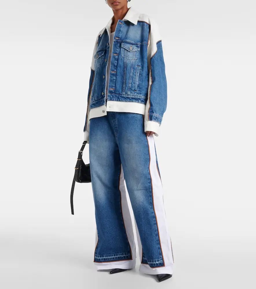 Jean Paul Gaultier Paneled mid-rise wide-leg jeans | Thumbnail 2 Jean Paul Gaultier Paneled mid-rise wide-leg jeans | Thumbnail 2