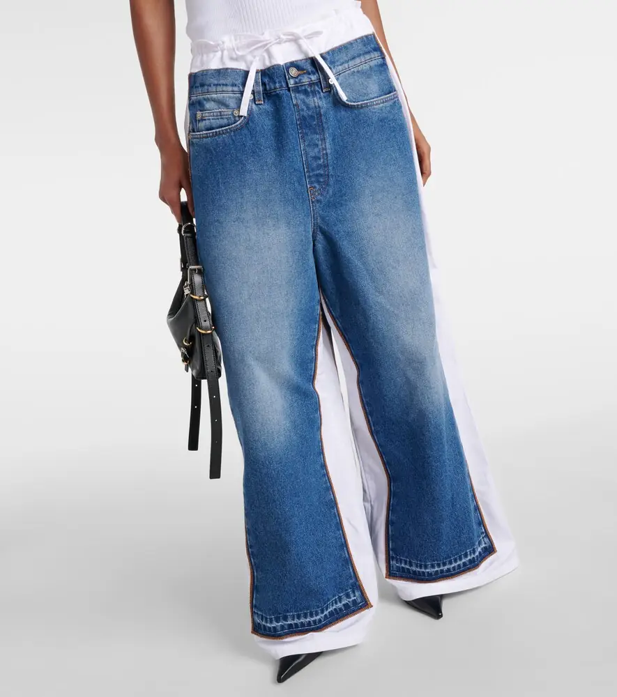 Jean Paul Gaultier Paneled mid-rise wide-leg jeans | Thumbnail 3 Jean Paul Gaultier Paneled mid-rise wide-leg jeans | Thumbnail 3