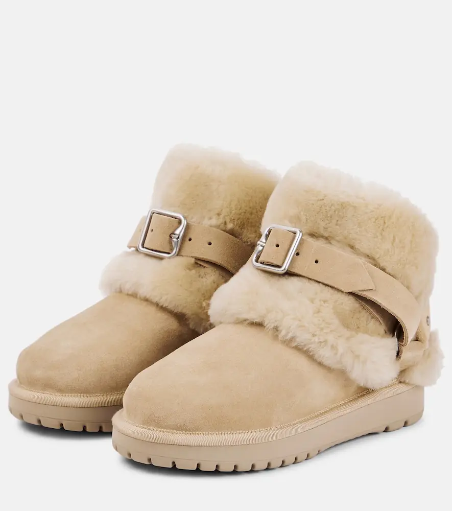 Burberry Shearling-trimmed suede ankle boots | Thumbnail 2