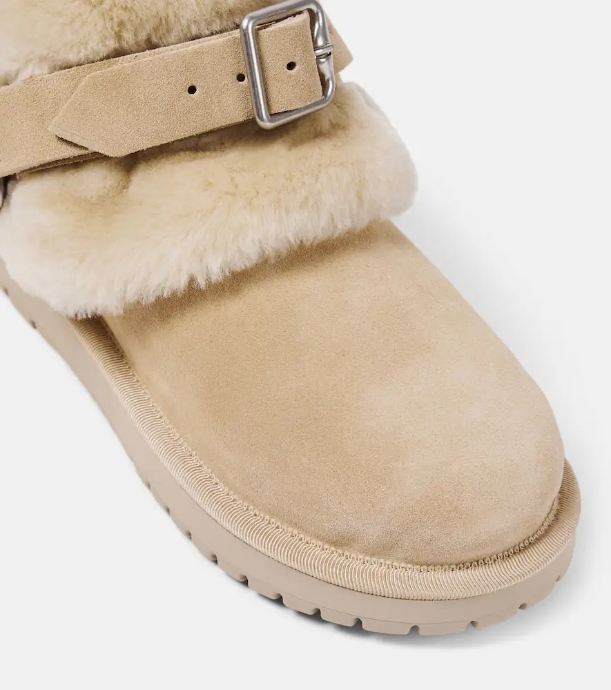 Burberry Shearling-trimmed suede ankle boots | Thumbnail 3