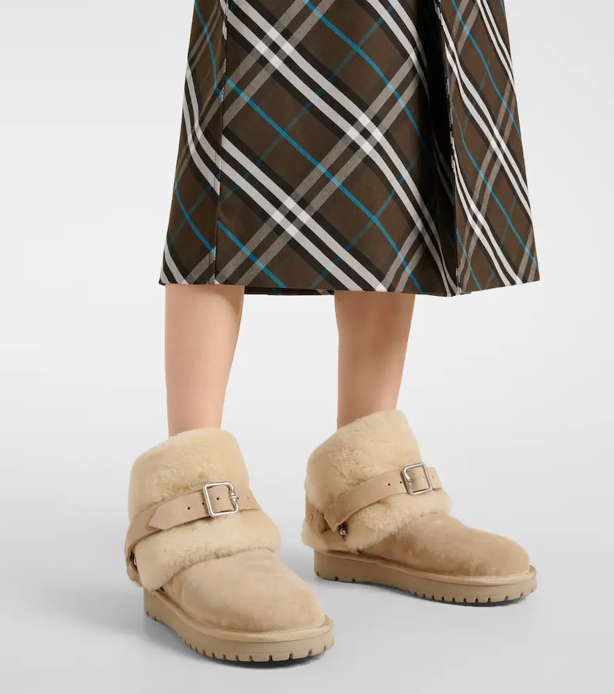 Burberry Shearling-trimmed suede ankle boots | Thumbnail 5