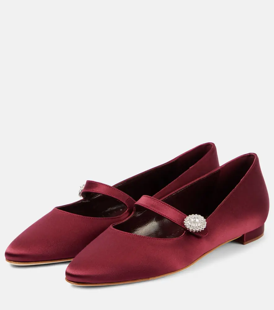 Manolo Blahnik Marijanaflat embellished Mary Jane flats | Thumbnail 4