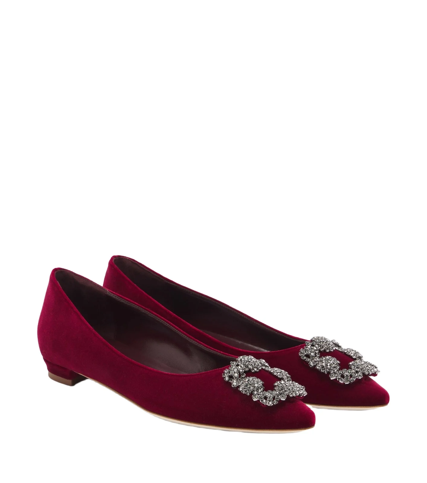 Manolo Blahnik Hangisi embellished velvet ballet flats