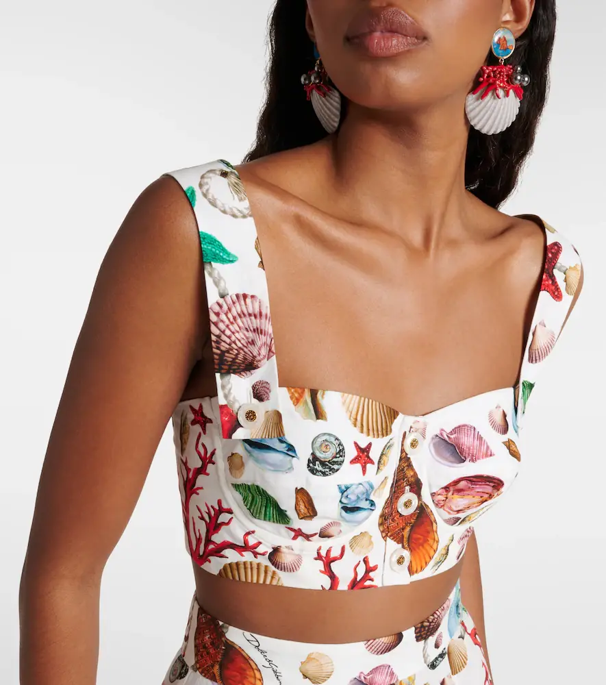 Dolce & Gabbana Capri printed cotton crop top | Thumbnail 3 Dolce & Gabbana Capri printed cotton crop top | Thumbnail 3