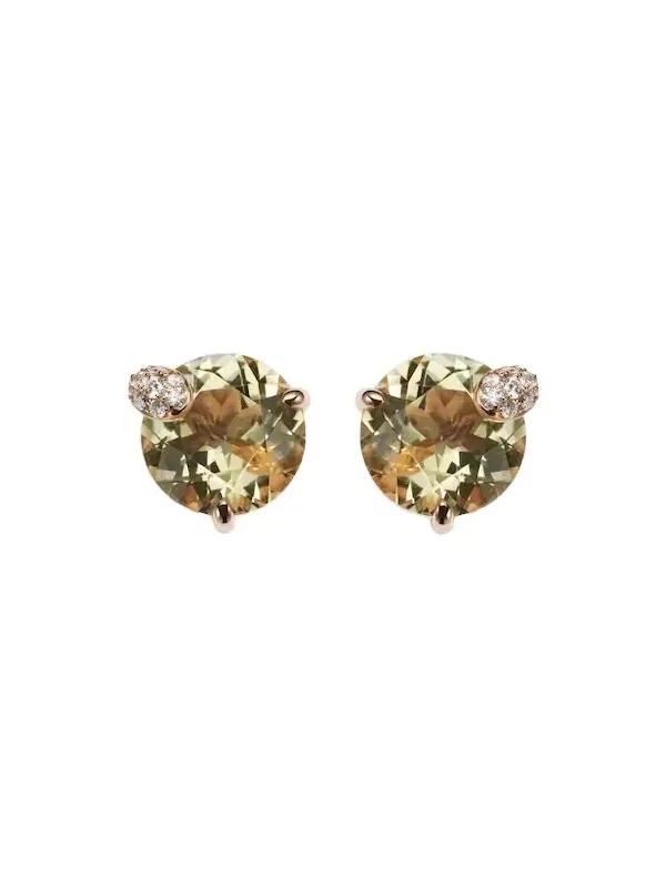 Peekaboo 18kt rose gold earrings with beryls and diamonds