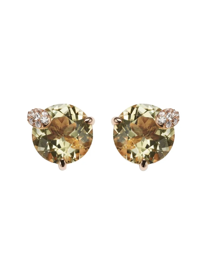 Peekaboo 18kt rose gold earrings with beryls and diamonds Peekaboo 18kt rose gold earrings with beryls and diamonds