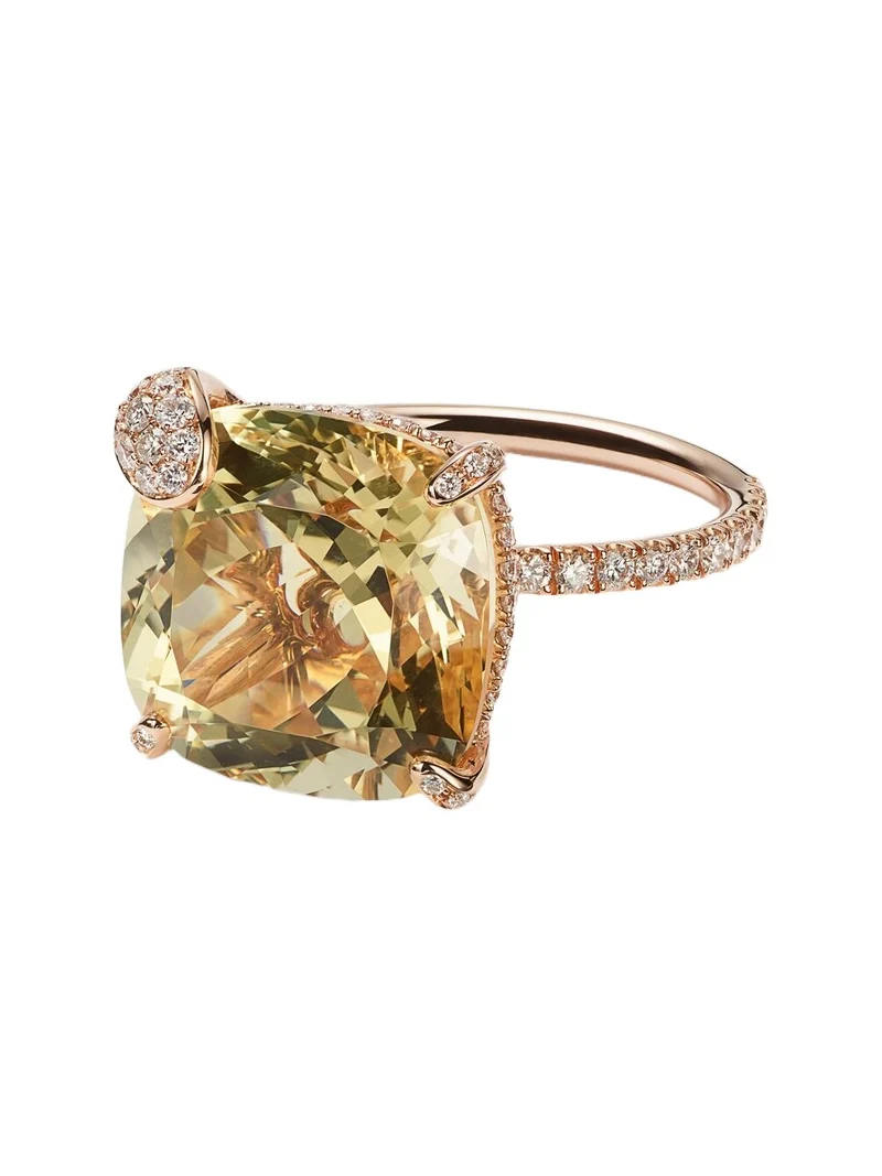 Peekaboo 18kt rose gold ring with beryl and diamonds Peekaboo 18kt rose gold ring with beryl and diamonds
