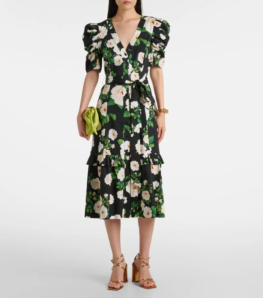 Carolina Herrera Floral cotton-blend midi dress | Thumbnail 5