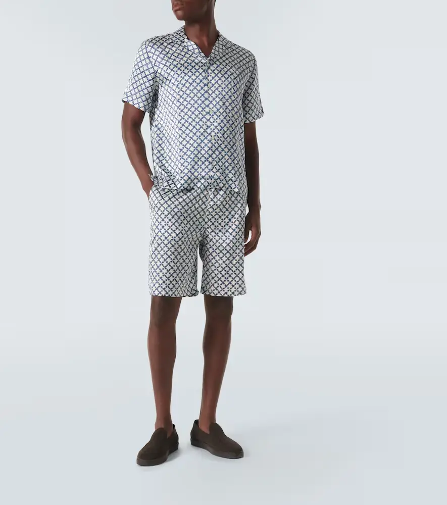 Frescobol Carioca Palma printed silk-blend shorts | Thumbnail 5