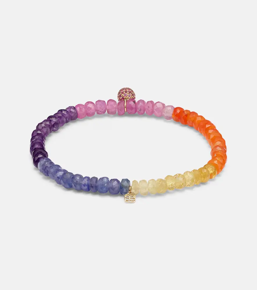 Sydney Evan Ice Cream Cone 14kt gold charm bracelet with sapphires | Thumbnail 2