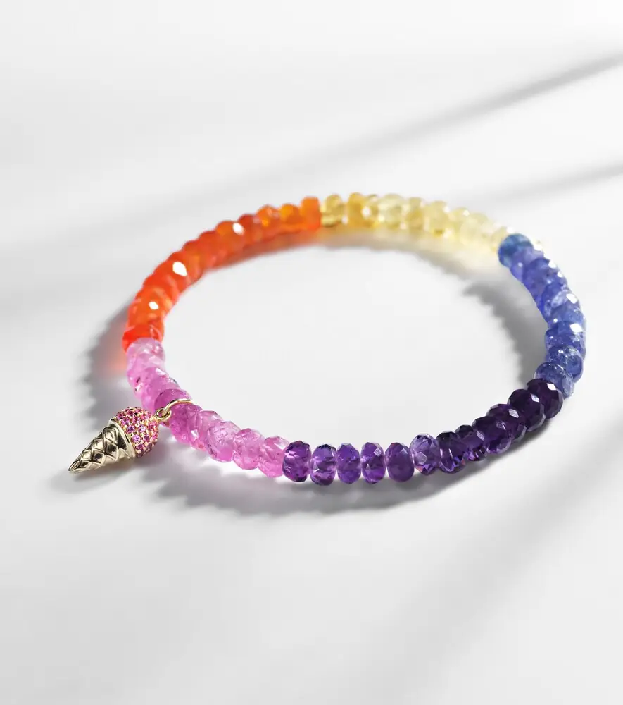 Sydney Evan Ice Cream Cone 14kt gold charm bracelet with sapphires | Thumbnail 3