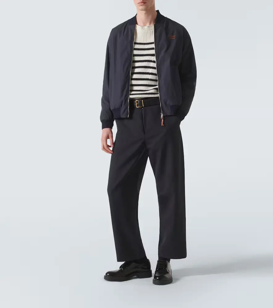 Miu Miu Logo cotton-blend bomber jacket | Thumbnail 4 Miu Miu Logo cotton-blend bomber jacket | Thumbnail 4